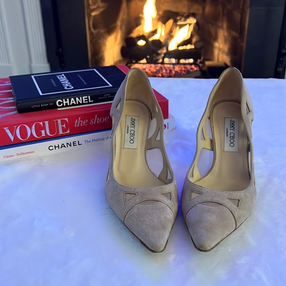 Jimmy Choo Tan Suede Pumps